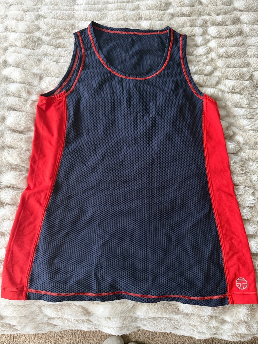 Tory Sport Orange and Navy Tank Top, Medium